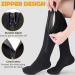 CASMON Zipper Compression Socks for Men & Women - 15-20 mmHg Closed Toe Knee High Support for Varicose Veins & Edema - Large/X-Large - Black - Buy Online on GoSupps.com