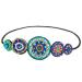 Mikinona Beaded Circle Headband Decorative Hair Ties Boho Jewelry Womens Hair Accessories Rhinestone Headpiece Headbands for Women Vintage Headband Headwear for Women Hair Elastics Fabric