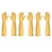 KKRAUS Reusable Cleaning Gloves 3 Pairs Long Rubber Gloves Non-Slip Kitchen Gardening Waterproof Household Gloves for Dishes and Housework (Color : Yellow A Size : Large) Large Yellow A