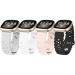 OHCBOOGIE 4 Pack Sport Bands Compatible with Fitbit Versa 3/Fitbit Sense Bands for Women, Soft Silicone Lace Hollowed-out Strap for Fitbit Versa Smart Watch,Black/White/Fog/Pink Sand Black/White/Fog/Pink Sand For Versa 3/F…