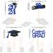 24 Pieces Sparkle 2023 Cupcake Toppers Graduation Cupcake Toppers Bachelier Hat Decoration Graduation Decoration (Black & Blue) - Buy Online on GoSupps.com