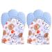 2 pieces of children's toothing gloves for babies gloves bite ring toys food-safe (BPA-free) washable and durable biting glove Baby prevent scratch protective gloves (blue)
