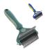 MEREN Pet Grooming Brush,Professional Pet Grooming Tool,2 Sided Undercoat Rake for Cats Dogs Brush,Safe Dematting Comb for Easy Mats Tangles Removing,Great for Short and Long Hair Breeds L Green