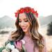 Drokit Red Daisy Flower Headband - Boho Floral Wreath for Women and Girls - Buy Online on GoSupps.com