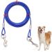 Dog Lace Cable Heavy Duty Dog Tie-Out Cable Chewing Resistant With 360 Swivel Lockable Hook Dog Lace Cable for Outdoor Use (3m Blue)