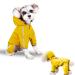 Fychuo Dog Raincoats Waterproof Small Dog Raincoat with Legs Breathable Puppy Raincoats with Reflective Strips & Hood Lightweight Windproof Jacket for Small Breeds Dogs (S Size) Yellow