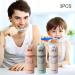 3-Piece Children's Toothbrush Cup Set | Cute Cat Caricature Travel Holder for Home School & Camping - White Green Pink - Buy Online on GoSupps.com