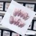 Removable and wearable nail art French Almond Ombre Handmade Press On Nails Long Acrylic False Nail Tips InNail (Color : 29116 Size : S)