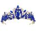 FRCOLOR Tiara Crown Crystal Silver Headband Diamond Bridal Headdress Wedding Prom Crown Hair Accessories Blue for Women Girl Birthday Wedding Christmas Party Favor Ornaments