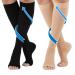 2 pairs of medical compression stockings women & men 20-30 mmHg care for ankles support stockings with gradient compression for varicose vein circulatory promotion -beige + black (L)