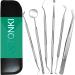 Antonki Dental Tools Teeth Cleaning Tools Dental Hygiene Kit Dental Picks Professional Stainless Steel Dentist Tools Plaque Remover Tartar Scraper - with Case