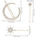 3 sun moon hairpin Moon Hair Clips braided hair clips Rhinestone Hair rhinestone barrettes for women wedding hair clips bling hair claw clips gold alloy Miss issue card pearl - Buy Online on GoSupps.com