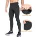 BALEAF Men's Winter Compression Pants - Long Water-Repellent Thermal Running Tights with Zipper Pocket | Black Sports Pants for Cold Weather - Buy Online on GoSupps.com