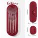 Qetlavee Silicone Make-Up Bag & Brush Container - Portable Travel Essentials with Magnetic Snap Design - Easy to Clean Red Cosmetics Holder - Buy Online on GoSupps.com