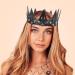 KIPETTO Leather Crown Unisex King Queen Gothic Crown for Halloween Masquerade Cosplay Wedding Birthday Party Costume - Buy Online on GoSupps.com