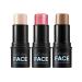 Highlight bronze and blush contour stick professional facial form contour stick make-up easy to use with structural cover durable and waterproof ( #1.3.4 medium) #1.3.4 90 g (1 Pack)