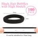 Xcozu 100 Black Hair Ties - Elastic Hair Bobbles for Women Girls & Children - Strong Stretch Bands for Thick Hair (40x8mm) - 1 Pack - Buy Online on GoSupps.com