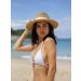 Wide Brim Straw Panama Hat Fedora for Women/Men | UPF Sun Protection Beach Hat in Khaki-Beige | Medium-Large Size - Buy Online on GoSupps.com
