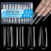 AJTUTUS 192x/Box Soft Gels Tips Extras Long Full Cover Tips Clear Tips Press On Ballerinas False for Salons