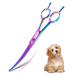 DRGSKL curved dog care scissors Professional safe round pointed pet pet fur scissors for dog cat Japanese stainless steel 440c rainbow rainbow-curved
