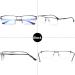LANOMI Blue Light Filter Reading Glasses for Men - Rectangular Metal Half Frame 2.0 Diopters Strength Perfect for Computer Use - Buy Online on GoSupps.com
