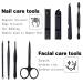 Professional Stainless Steel Manicure Kit - 8 in 1 Nail Clippers Set for Men and Women - Grooming Scissors, Tweezers, Ear Pick, Nail File - Black/Red Gift Set - Buy Online on GoSupps.com