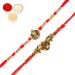 Ghasitaram Gifts Rakhi for Brother Rakhis Online - Set of 2 LD-9923 and LD-84 Om Ganesh Divine Rakhis