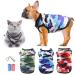 TVmall 3 pieces of dog t-shirts 100% cotton cat dog clothing camo sports shirts summer mesh breathable dog vest fashion dancing pet beach wear for puppies small dogs and cats s green/blue/red