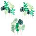 3 Set Tropical Leaves Cake Toppers Tropical Palm Leaves Cake Toppers Set Green Leaf Forest Cupcake for Adult Birthday Cake Cupcake Summer Tropical Theme Hawaii Themed Baby Shower