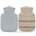 320ml Hot Water Bottle with Knited Cover  Mini Hot Water Bag for Pain Relief  Waist  Back  Neck  Shoulders  Small Leak Proof Hot Water Bottle with Removable Cover for Women  Kids  Best Gifts 320ML-GREY