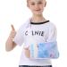 Kids Arm Sling for Shoulder Injury with Removable Shoulder Pad Embossed Printed Fabric Shoulder Immobilizer for Girls Blue Butterfly Medical Arm Sling for Broken Arm (Small)