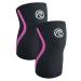 Rehband Kniebandage for Kraftsport & Fitness - Kniebandage 7mm neoprene flexible & non -slip Knee Sleeve for men & women black/pink - 1 pair XL