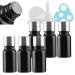 Tianzd 6 piece of empty little 10 ml gloss black glass bottles with sealed stopper silver aluminum screw cap glass bottle flasher oil fragrance perfume massage aromatherapy silver 10ml