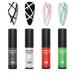 Gel Nail Polish Set 4 Color Metallic Painted Gel Polish White Black Red Green Liner Gel Nail Polish for Nail Art DIY UV/LED Soak Off Spring French Manicure Set with Thin Brush