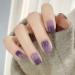 BABALAL Short Press on Nails Square Fake Nails Squoval Nails with Design Glossy False Nails Ombre Purple Artificial Nails for Women and Girls P05