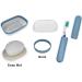 KIASONA Travel Pack: 4 Toothbrush Cases, 2 Leakproof Soap Holders, Soap Bar Box Container, Large Toothbrush Cover - Ideal for Bathroom, Camping, School, Gym, Outdoor, Home (White/Blue) - Buy Online on GoSupps.com