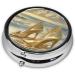 Golden High Heels Portable Metal Pill Box | Round Mini 3-Compartment | Travel-Friendly Design for Small Pills | Black - Buy Online on GoSupps.com