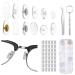 Wwyssz glasses repair set 12 styles 60 pairs of glasses nose pads silicone soft with 80 small screws nuts tweezers microphone microphone for glasses sunglasses reading glasses