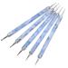 Jinlaili 5PCS Nail Dotting Pen Marbleizing Tool Set Dotting Painting Pen Polish Carving Tool Nail Polish Paint Manicure Dot Nail Art Tool Nail Design for Embossing Pattern Clay Sculpting (Blue)