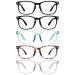CHEERS DEVICES 5 Pack Reading Glasses Blue Light Blocking Glasses, Computer Readers for Women Men Anti Glare Eyeglasses 5 Pack Mix Color 52 Millimeters 1.5 x