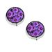 Purple Lily Flower Printed Mini Round Pill Box Pill Box 3 Compartment Medicine Pill Case Pill Organizer Travel Pillbox Portable Pill Box for Pocket Home Office Use