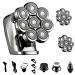 Head Shavers for Bald Men 8-Blade DIGITAL DISPLAY MULTI-FUNCTION RAZOR Electric Razor Body Wash Men's Rechargeable Shaving Head Self-Shaving Bear USB Charging (Color : 5 in 1+2 cutter heads)