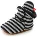 TMEOG Baby Booties Slippers Infant Boots Newborn First Walking Shoes Baby Winter Sock Crib Shoes for Boys Girls 0-18Months 0-6 Months D Dark Black Striped