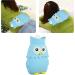 Hot Water Bag - Cute Owl Shape 400ml Leak-proof & Waterproof Injection Hot Water Bottle for Hot Compresses - Portable Light Blue - Buy Online on GoSupps.com