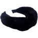 Topkids Accessories Wide Velvet Knot Alice Bands Adult Women Hair Accessories for Women Hair Bands for Women Thick Headband Womens Headbands Head Bands Adult Women Wide Headbands (Black) Black 1