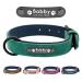 Didog dog collar soft padded leather with personalizable engraved name tag D-ring.Suitable for small and medium -sized dogs.XXL: 50-60 cm green (custom)
