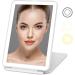 Rechargeable Travel Makeup Mirror with 72 LED Lights | Compact Slim Vanity Mirror with 3 Lighting Modes and Dimmable Touch Screen | Lighted Makeup Mirror for Travel (White) - Buy Online on GoSupps.com