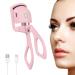 Heated Eyelash Curlers  Rechargeable Electric Handheld Eyelash Heated Curler  2 Heating Modes with Sensing Heating Silicone Pad   Fast Heating   Natural Curling Eye Lashes for Long Lasting  Pink