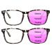 JOSCHOO 2 Pack Progressive Multifocus Computer Reading Glasses Anti Blue Light Readers for Women 2 Tortoise 2.5 x