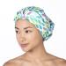 Betty Dain Trendy Turban Comfort Fit Shower Cap  Water Repellent  Sound-reducing Polyester Keeps Hair Protected  Elastic-free Trim Eliminates Imprints With Roomy Design Sleep Cap - Aqua Stones